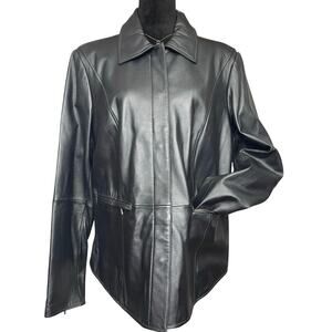 NWOT - Bradley Bayou Metallic Charcoal Moto Leather Jacket